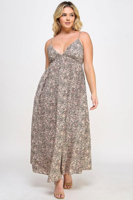 Floral Maxi Dress With Tie Back Shop One Place