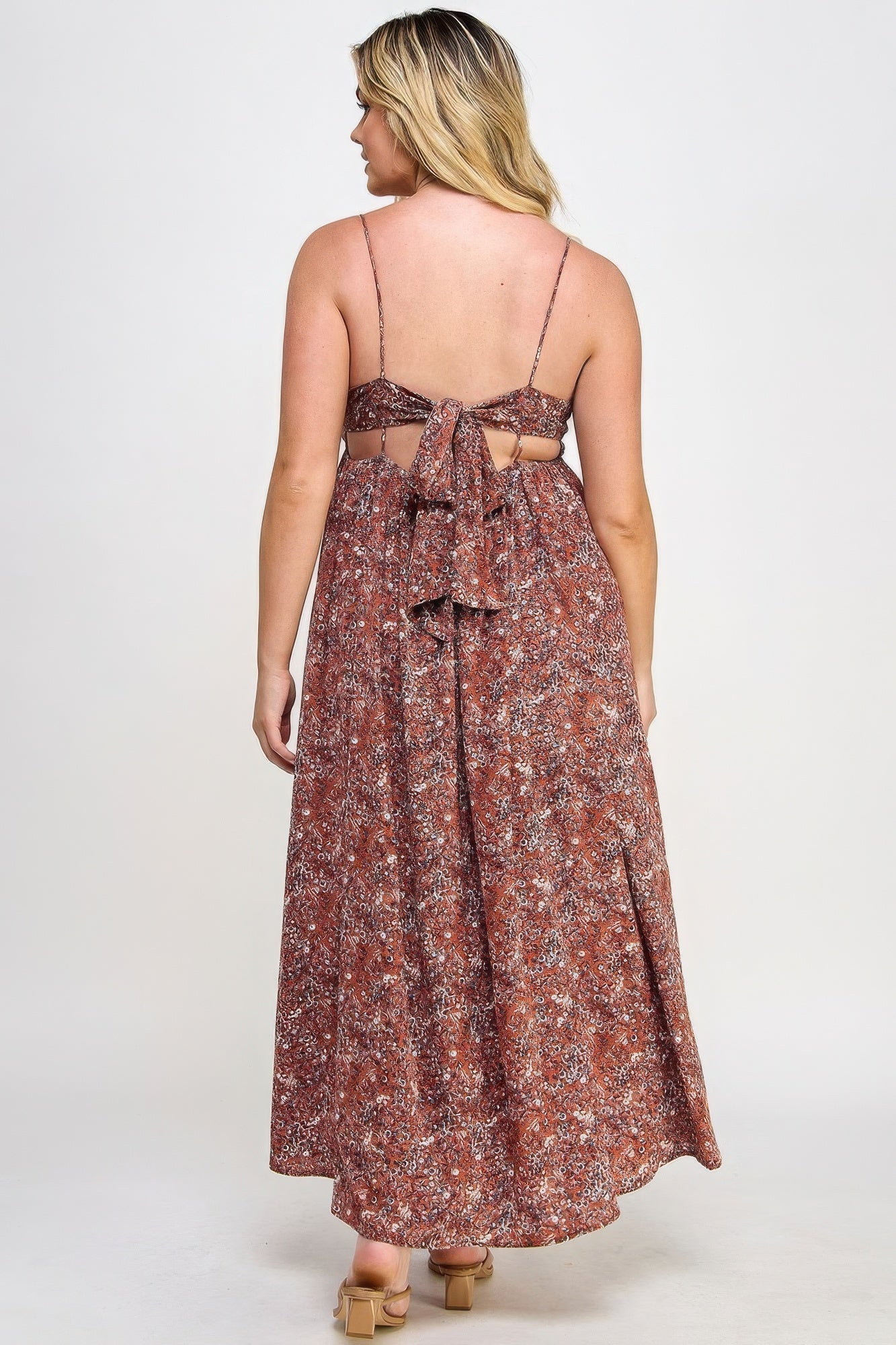 Floral Maxi Dress With Tie Back Shop One Place