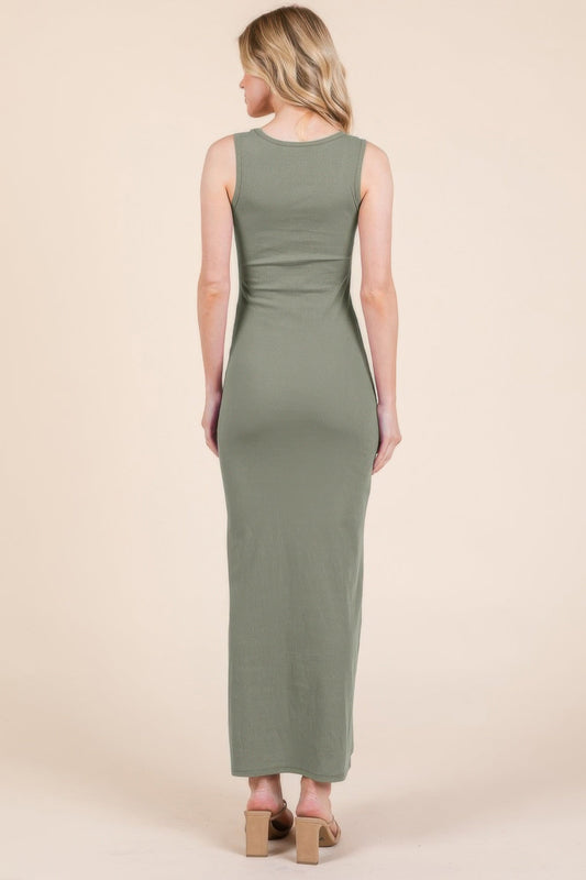 Sleeveless Rib Maxi Dress Shop One Place