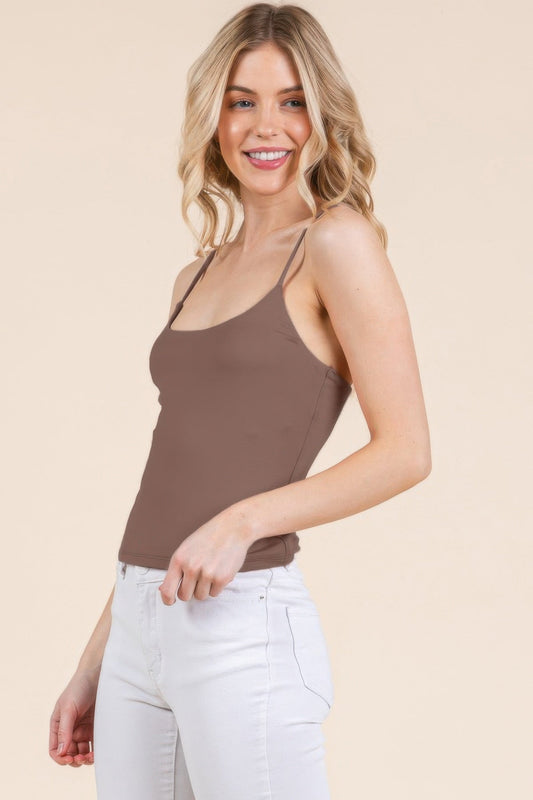 Basic Double Layers Fitted Cami Top Shop One Place