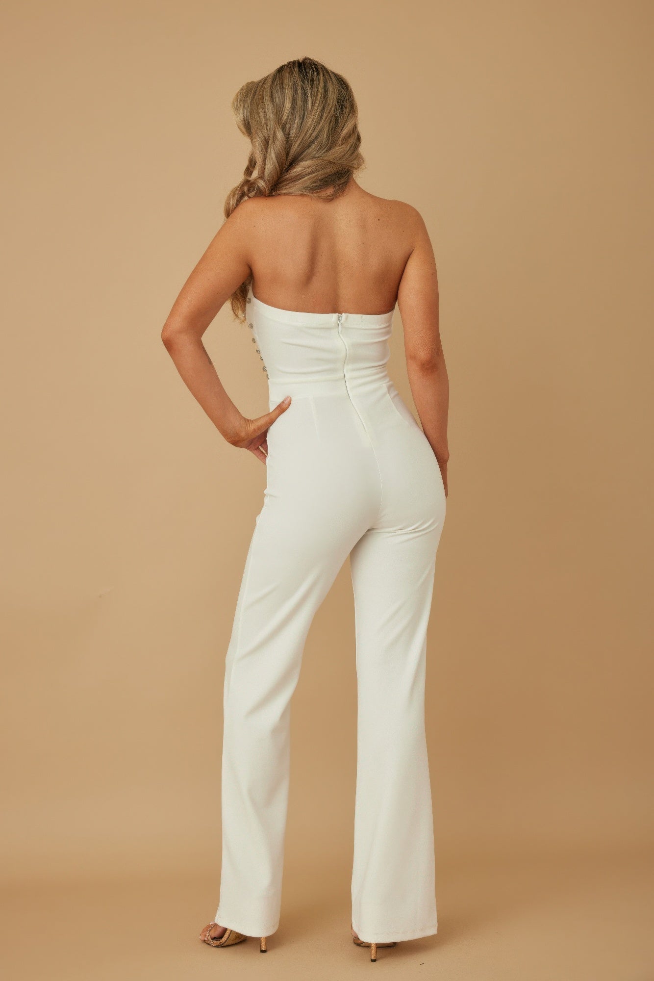 Petal Layer Flap With Rhinestones Jumpsuit Shop One Place
