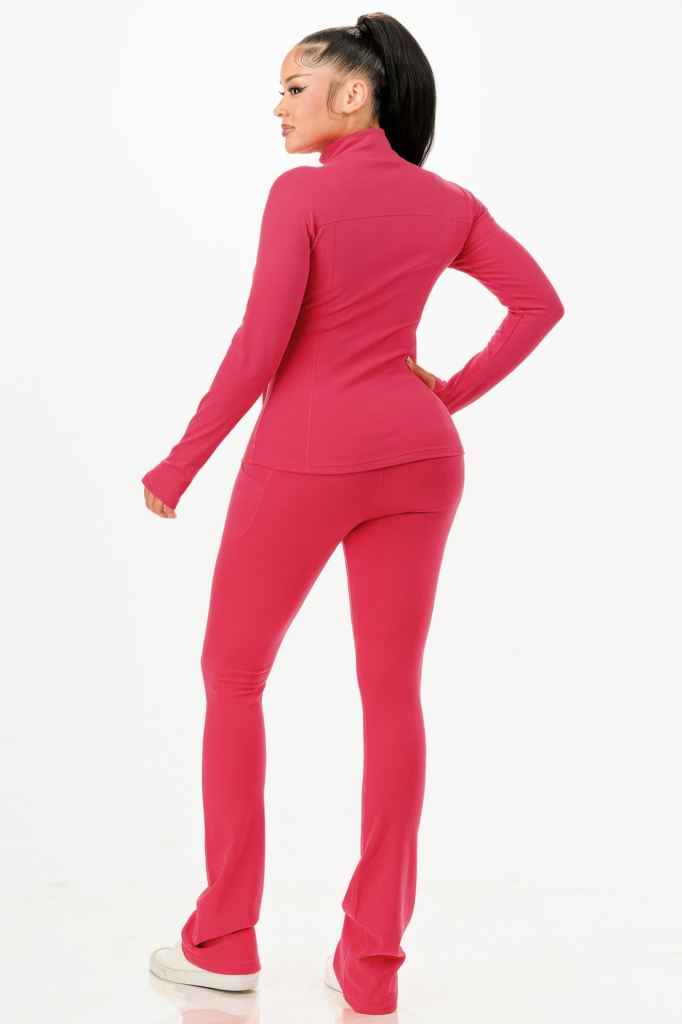 Thermal Active Wear Jacket With Flare Pants Set Shop One Place