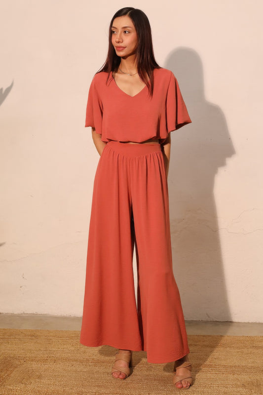 Matte Crepe Wide Leg Swing Pants Shop One Place