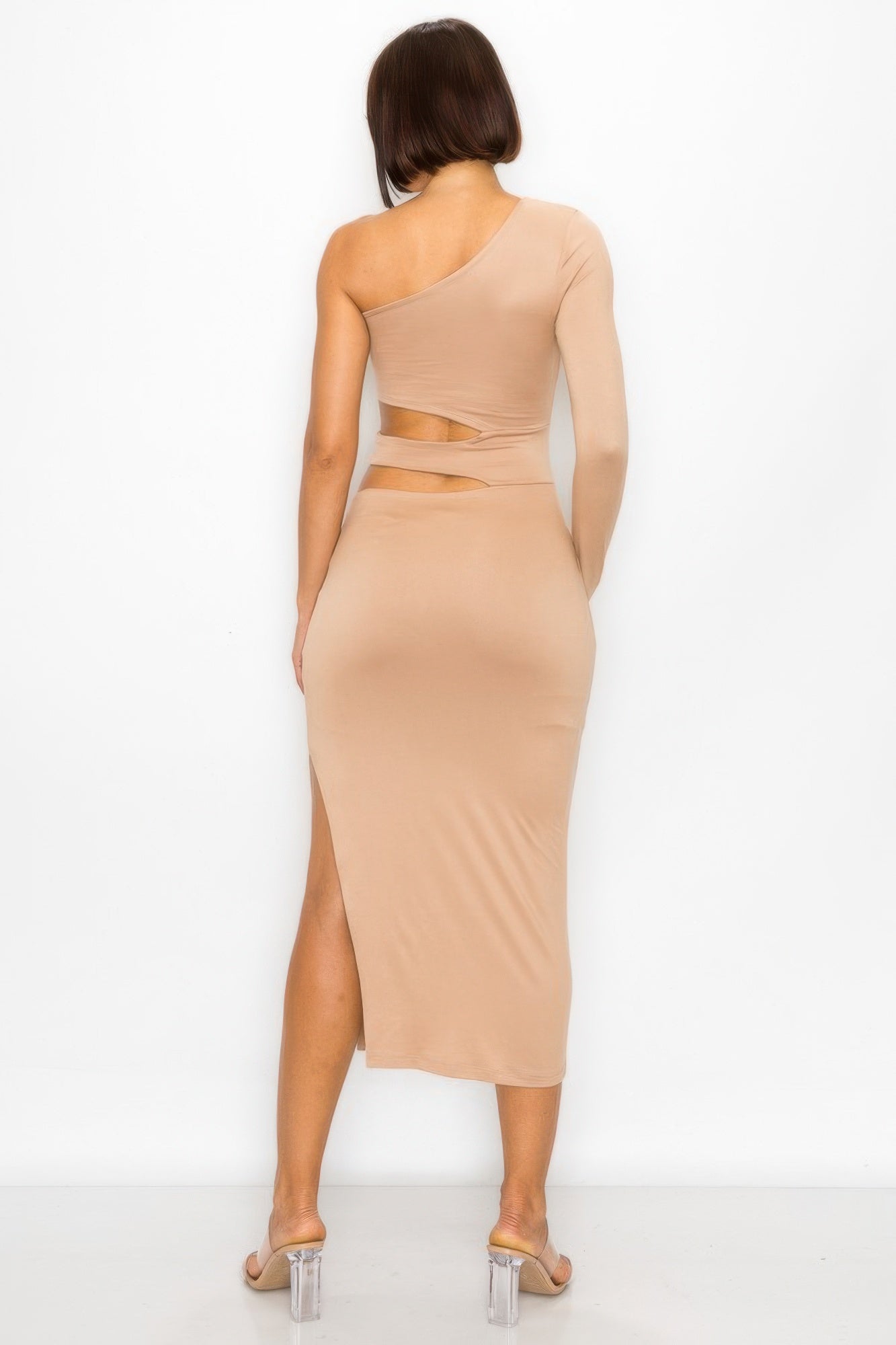 One Shoulder Maxi Dress With Waist Cut Out Shop One Place