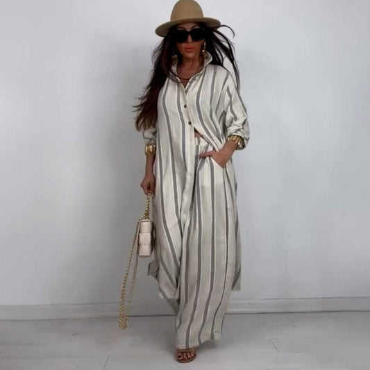 Summer Elegant Sexy V neck Top Printed Wide Leg Pants Two Piece Set Shop One Place