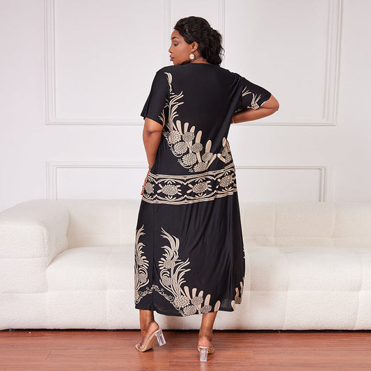 Plus Size Ice Silk Maxi Dress Shop One Place