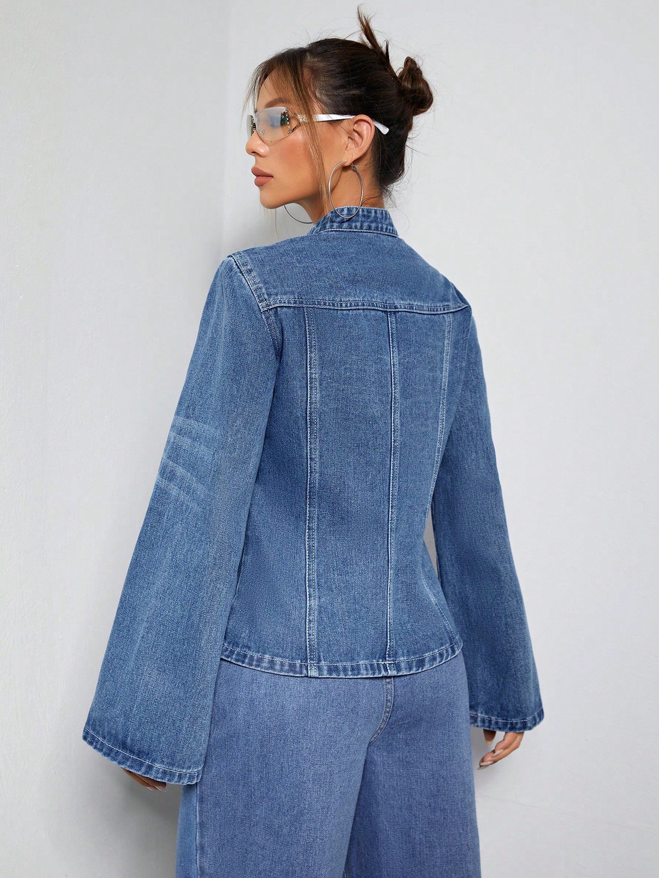 Office Loose Denim Jacket Shop One Place