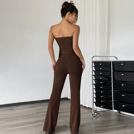 Stylish Tube Top & Trousers Two-Piece Set Shop One Place