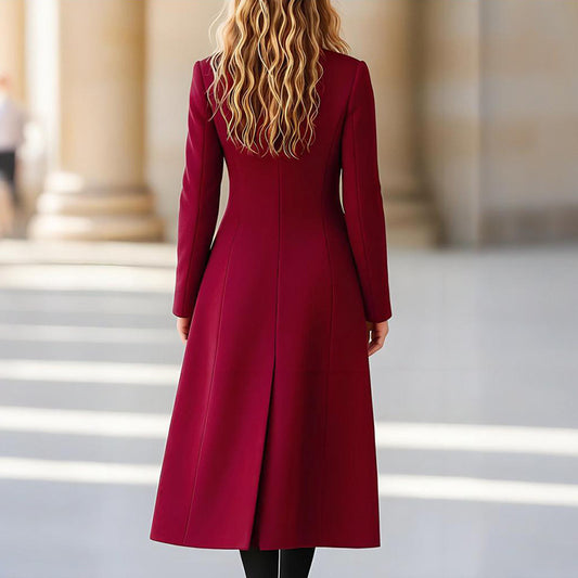 Double Breasted Long Wool Coat