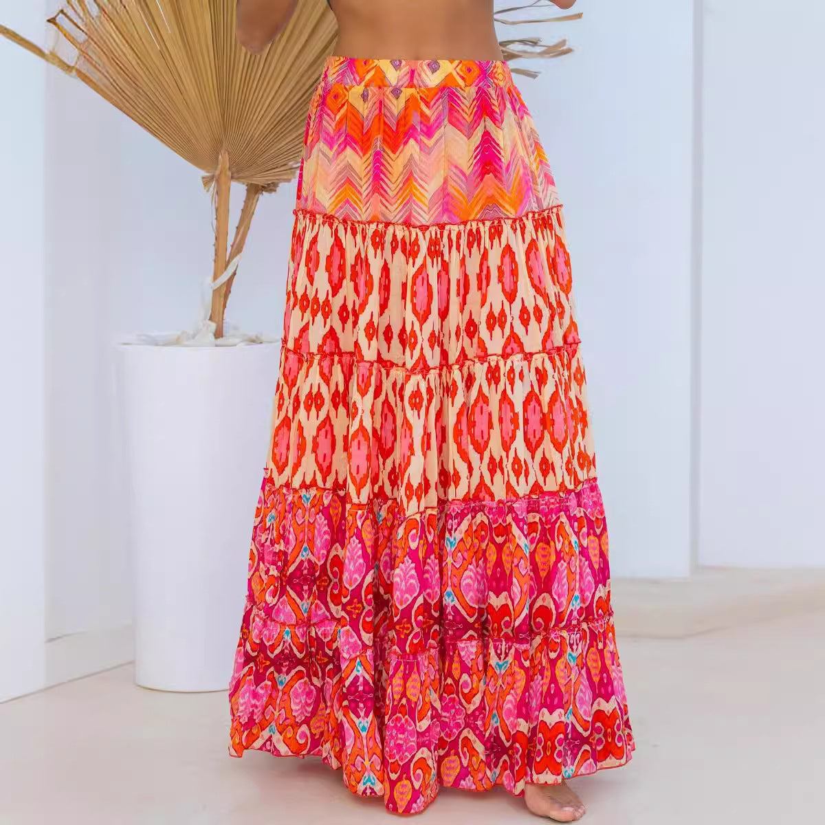 Autumn Skirt Internet Same Printed Ruffled Big Hem Skirt Shop One Place