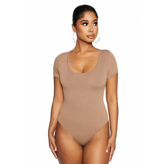 Fall Trendy Women Clothing Sexy Slim Fit Rayon U Neck Long Sleeved Adult Bodysuit Shop One Place