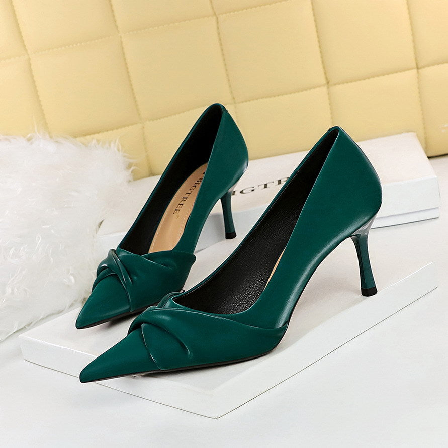Pointed Toe High Heels Bowknot Stilettos Shop One Place
