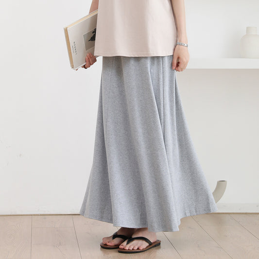 Japanese Korean Summer Women's Skirt Breathable Cool Feeling High Waist Big Swing Mid Length Real Shot Shop One Place
