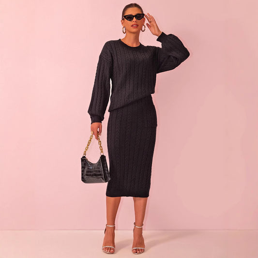 Twist Stitch Sweater Skirt Sets Shop One Place