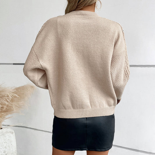 Retro Crew Neck Long Sleeve Sweater Shop One Place