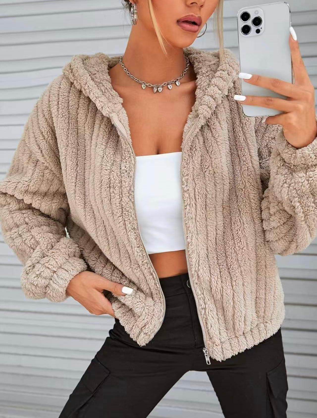 Plush Teddy Ear Zip Coat Shop One Place