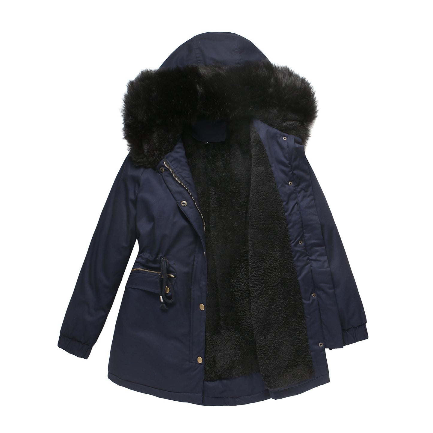 Women's Fleece-Lined Fur Collar Parka Shop One Place