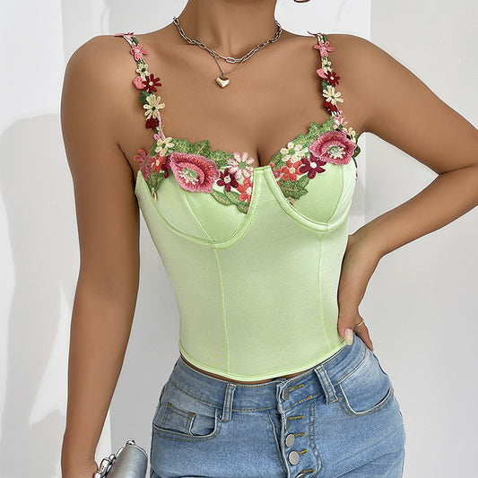 Floral Three-Dimensional Camisole Top Shop One Place