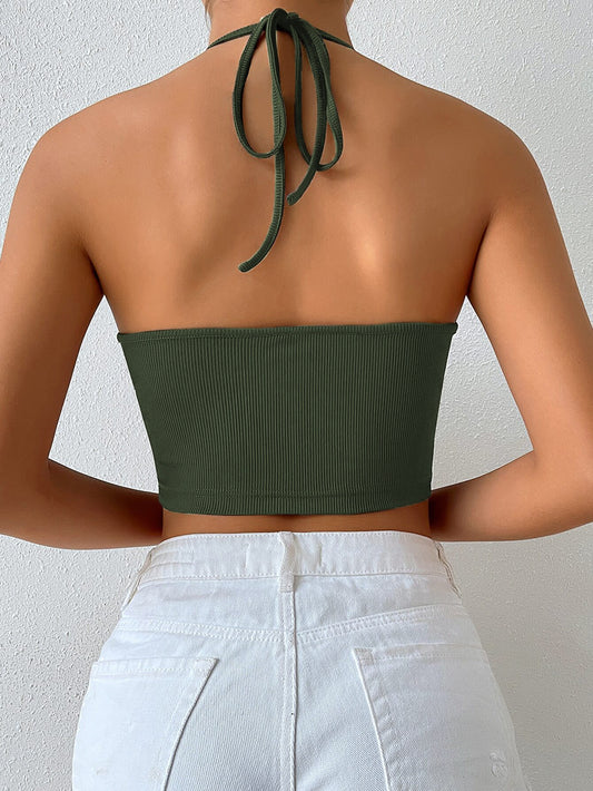 Sling Cropped Halter Top Shop One Place
