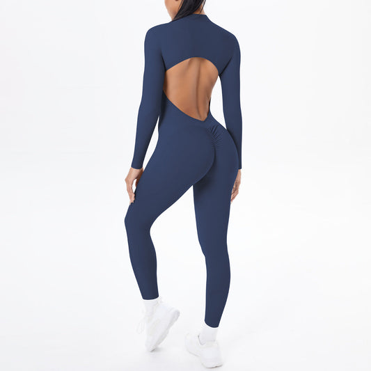 Long Sleeve Yoga Zipper One Piece Shop One Place
