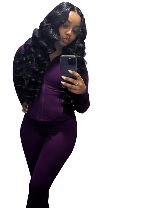 Sports Casual Tight Long Sleeve Micro Horn Two Piece Set Shop One Place