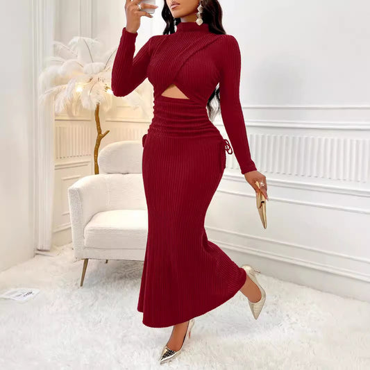 Women's Fall Round Neck Dress Shop One Place