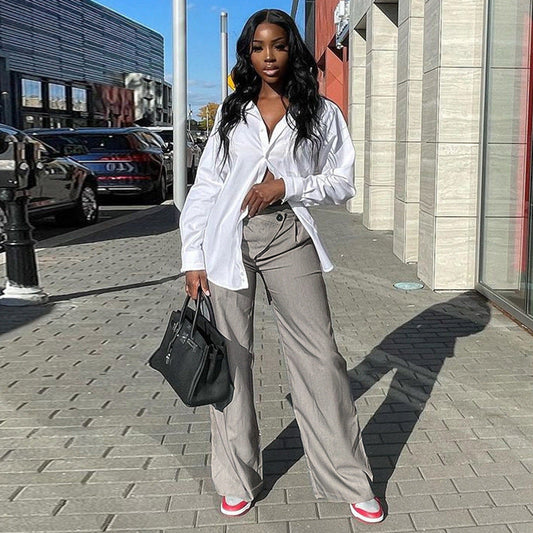 Street City High Waist Loose Casual Pants Shop One Place