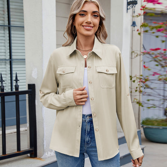 Casual Adjustable Long Sleeved Shirt Shop One Place