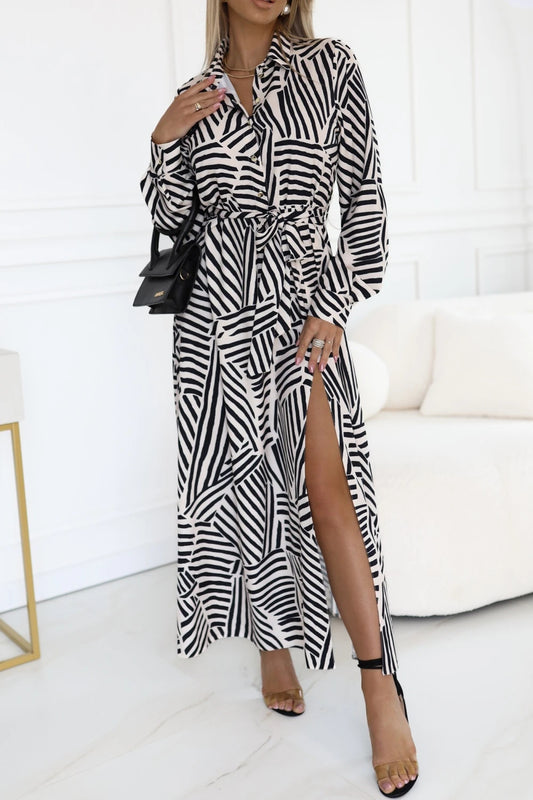 Floral Print Slit Midi Dress Shop One Place