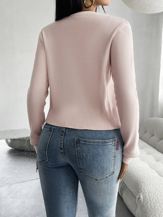 Casual Solid Color Cardigan Long Sleeve Sweater Shop One Place