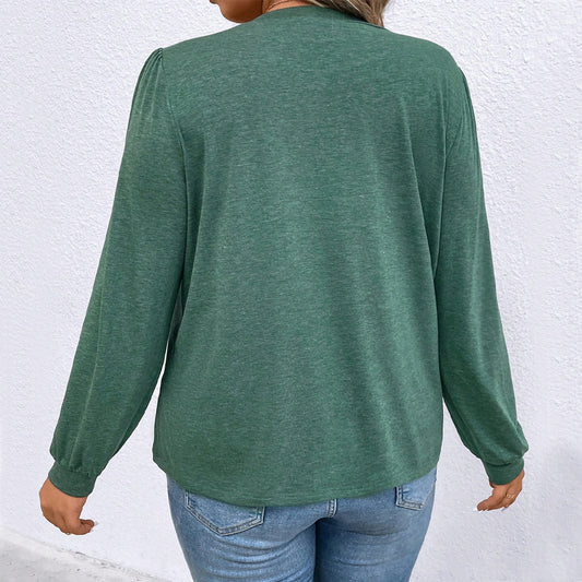 Solid Color Loose Long Sleeve Top