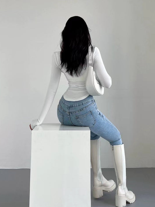Sexy Turtleneck Slim Fit Figure Flattering Blouse - Shop One Place
