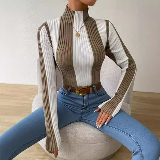 Slim Fit Vertical Stripe Sweater Shop One Place