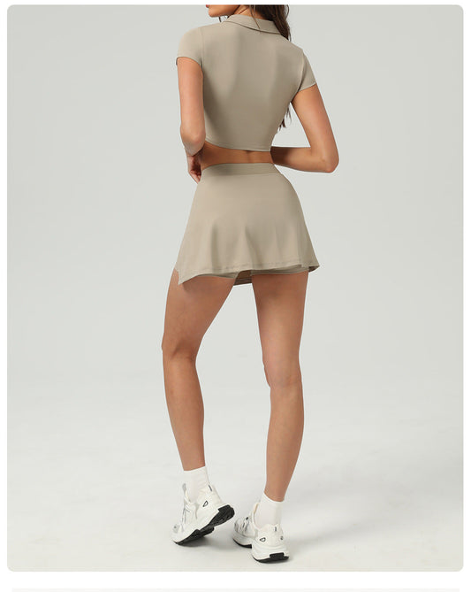 2-Piece Ice Cool Sports Skirt Set – Sun Protection Top & Skort Shop One Place