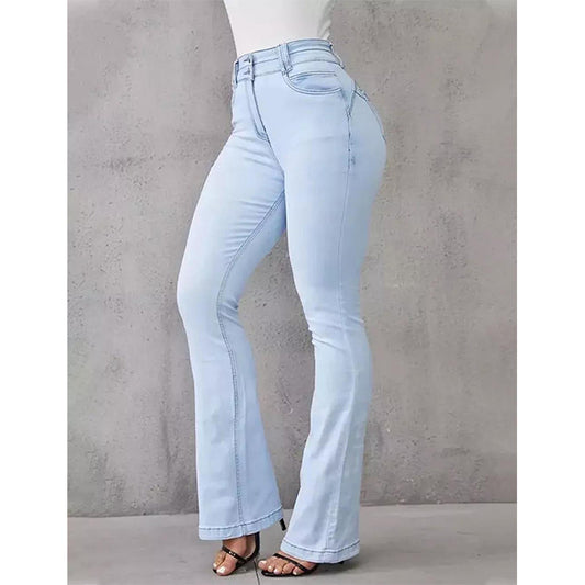 High Waist Slim Flared Jeans - Shop One Place