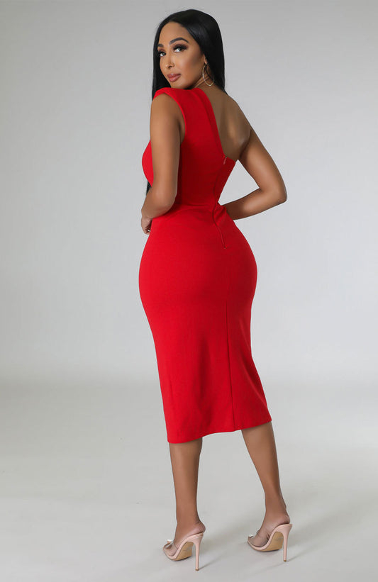 Slim Fit Sleeveless French Dress Shop One Place
