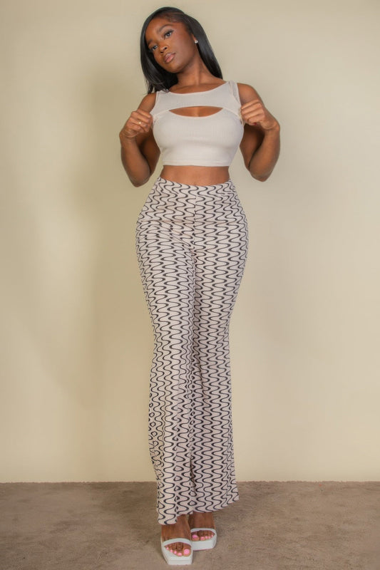 Ribbed Cut Out Front Crop Top Shop One Place