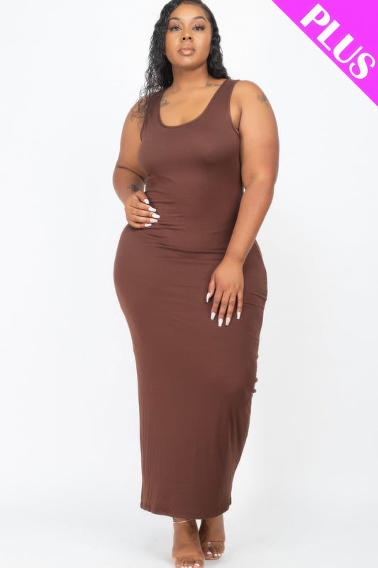 Plus Size Solid Basic Maxi Dress Shop One Place