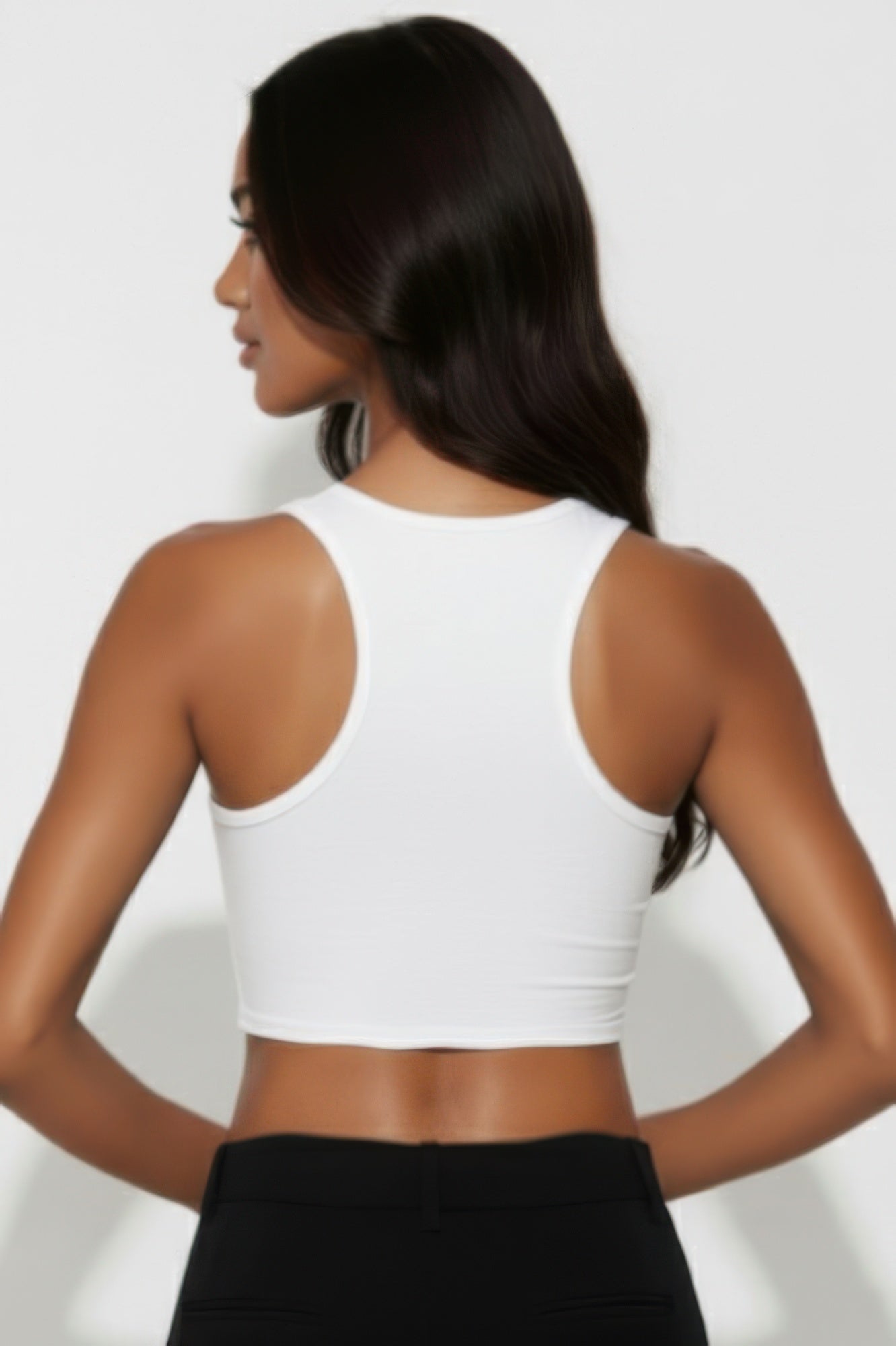 Sheer Mesh Panel Crop Tank Top Shop One Place