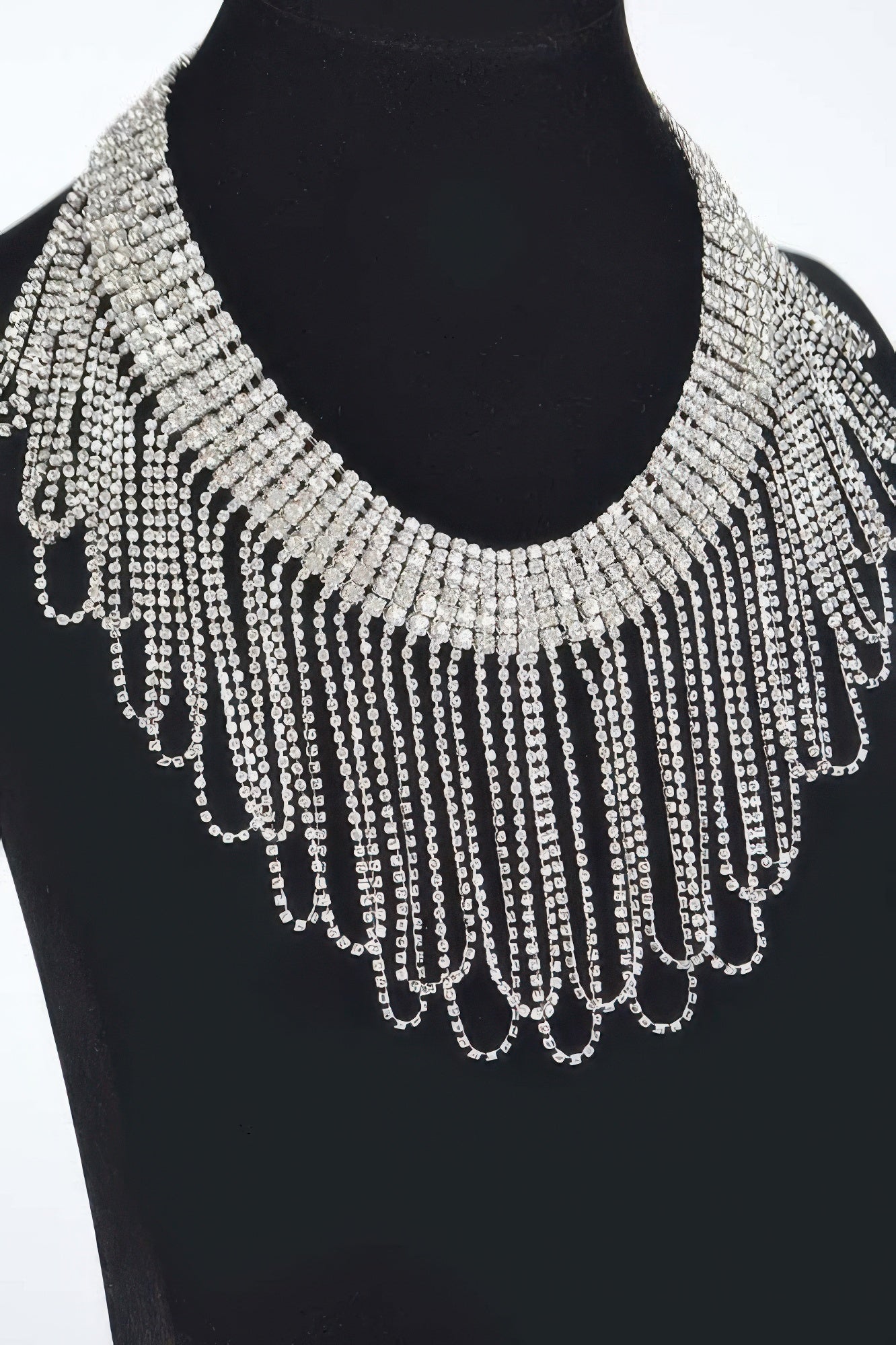 Rhinestone Fringe Necklace Shop One Place