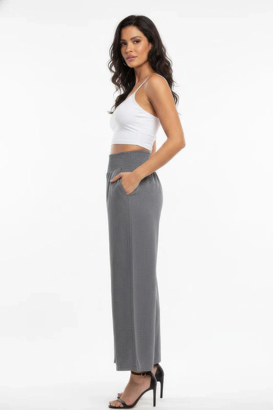 Lightweight High-waisted Wide-leg Lounge Pants Shop One Place