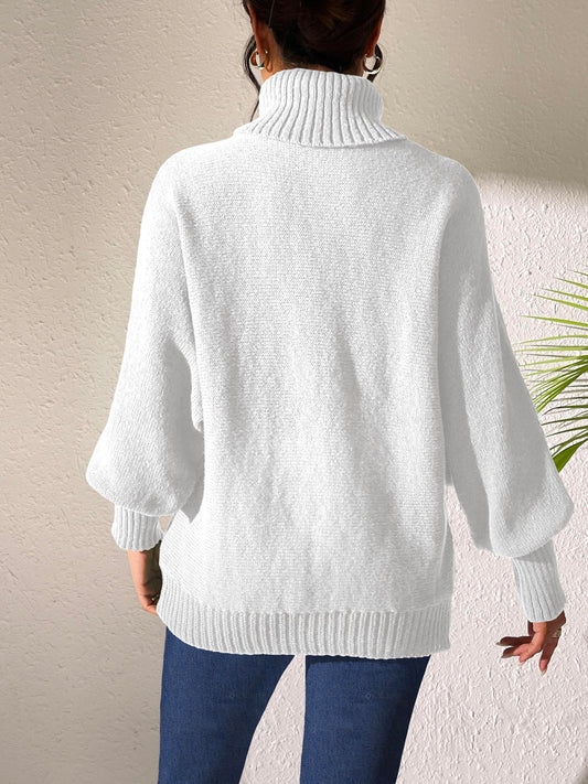 Turtleneck Long Sleeve Sweater Shop One Place