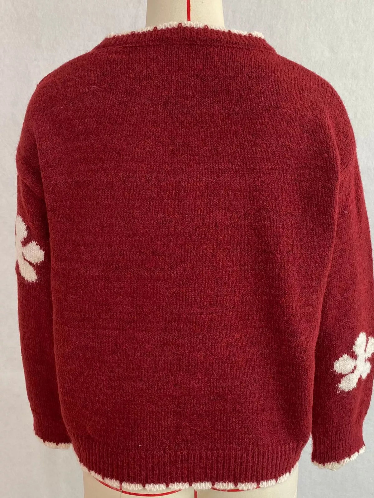 Floral Applique Button-Down Knit Cardigan Shop One Place