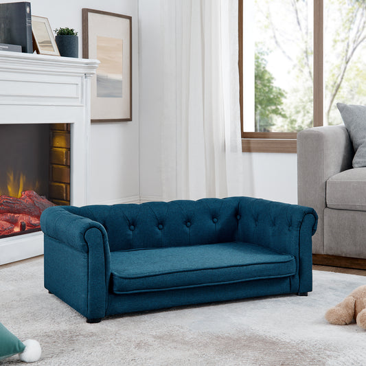 Modern Blue Elevated Dog Sofa – Stylish & Comfortable for Medium to Large Dogs! Shop One Place