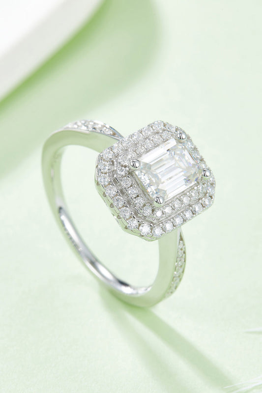 Adored 1 Carat Moissanite 925 Sterling Silver Side Stone Ring Shop One Place