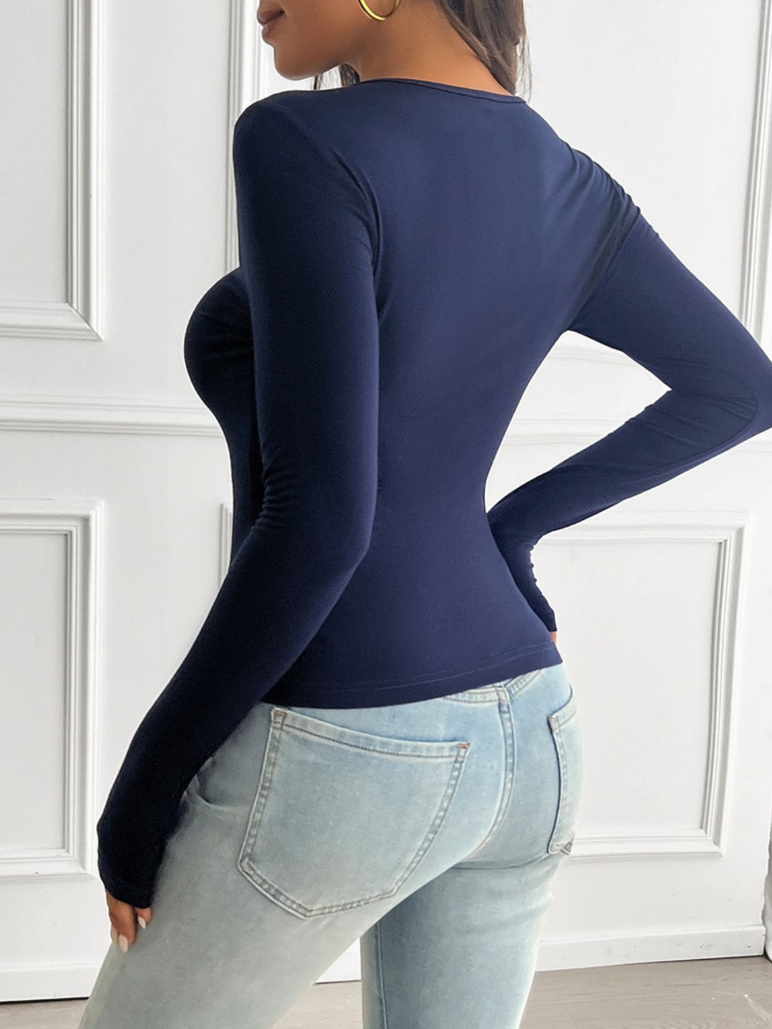 Devine Round Neck Long Sleeve T-Shirt Shop One Place