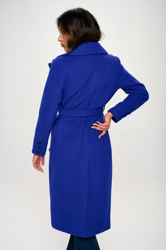 Coalition LA Double-Breasted Longline Coat with Belt Shop One Place