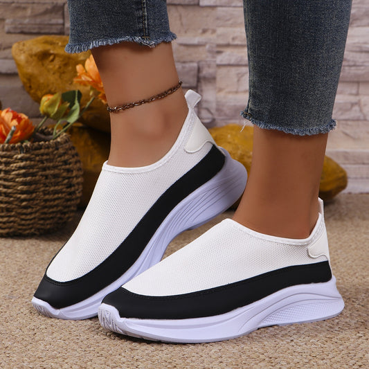 Mesh Contrast Flat Slip-Ons Shop One Place
