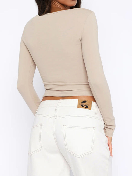 Button Down Long Sleeve Top Shop One Place