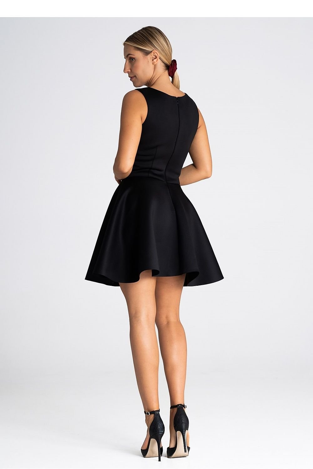 Wide and flared bottom transparent vertical insert Cocktail dress Shop One Place